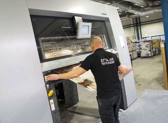 Saksalainen painokoneiden valmistaja Heidelberg sai tammikuussa 13 miljoonan euron tilauksen ruotsalaiselta Atta.45 -painotalolta. Kuva Heidelberg.